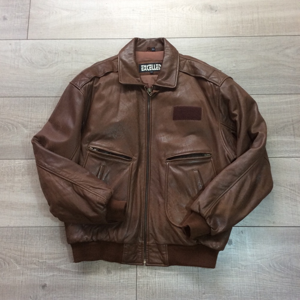 Excelled A 2 bomber aviator leather jacket XL